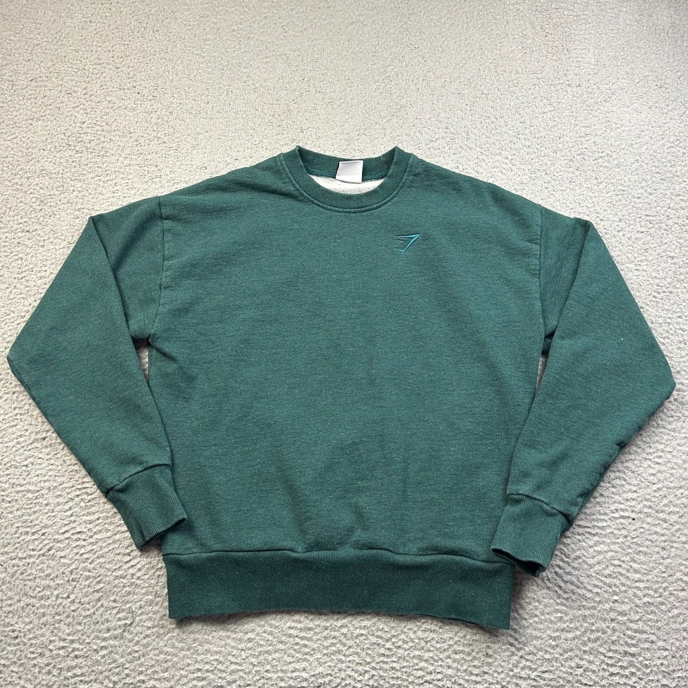 Gymshark Sweatshirt Womens Green Rest Day Sweats Crew Oversized Pullover Sz XS